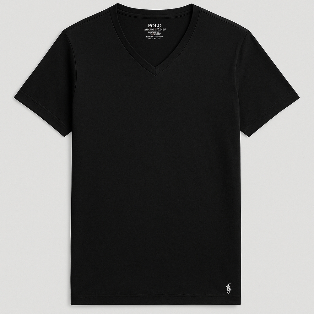 Polo by Ralph Lauren Black V-Neck Men's Shirt
